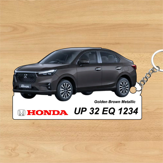 Amaze  (New) - Personalized Honda Car Keychain - Wood, Acrylic, Metal Printed
