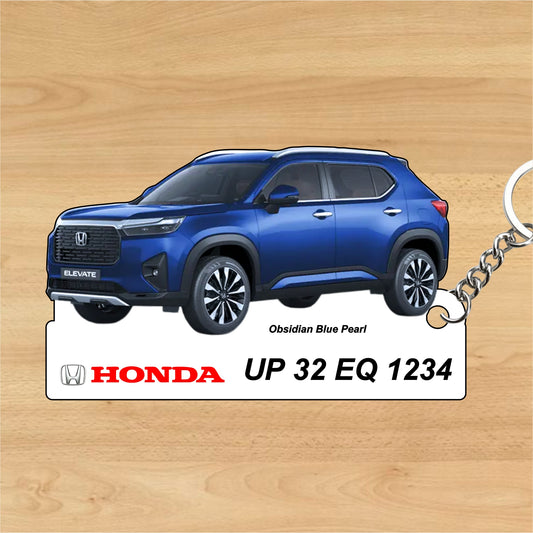 ELEVATE - Personalized Honda Car Keychain - Wood, Acrylic, Metal Printed