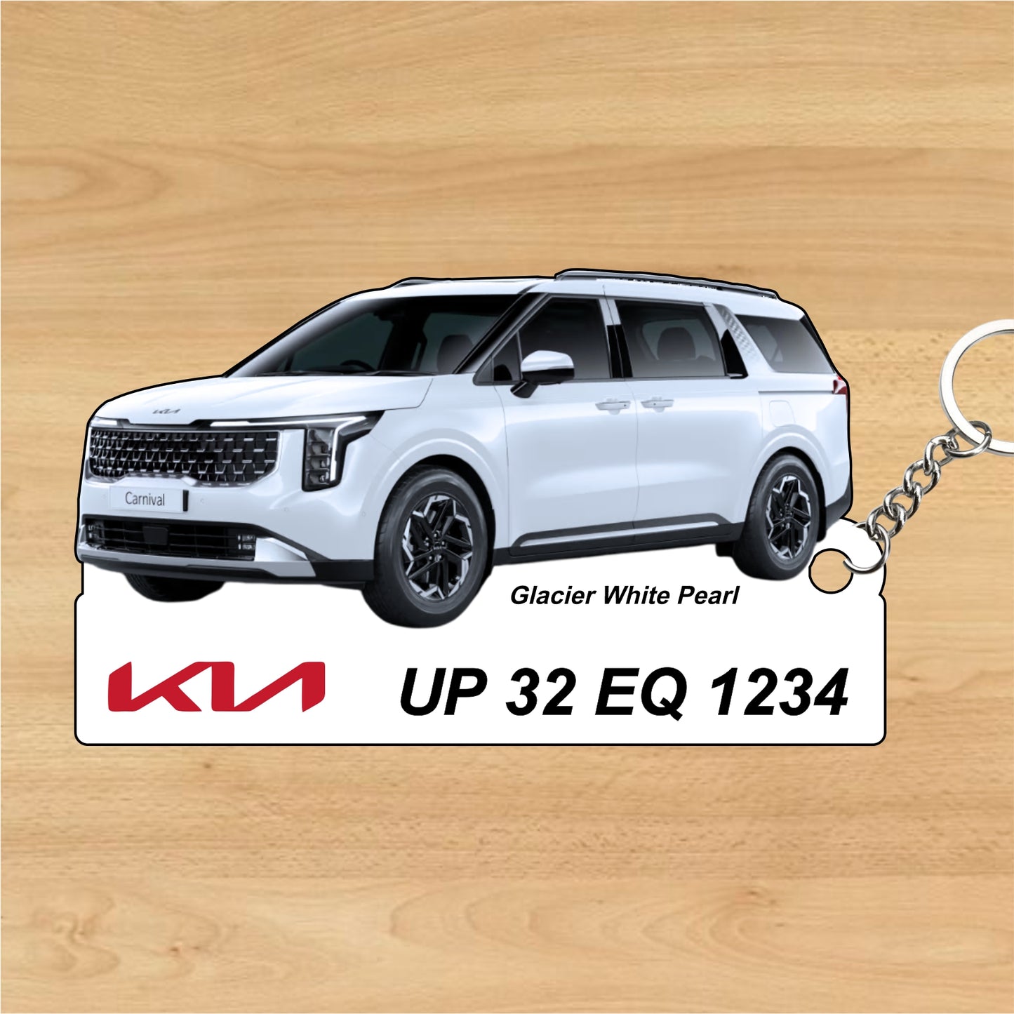 Carnival - Personalized Kia Car Keychain - Wood, Acrylic, Metal Printed
