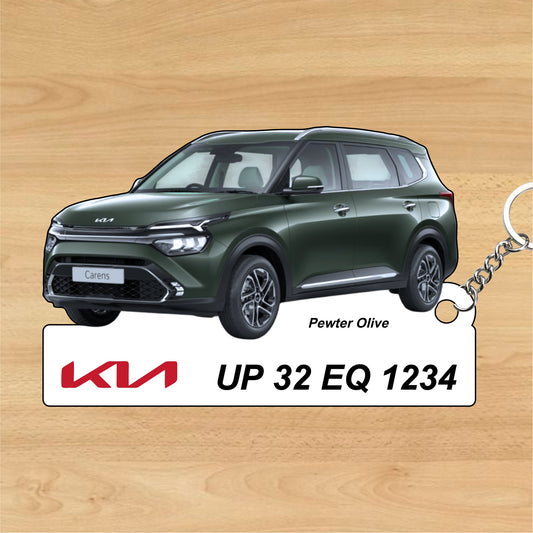 Carens - Personalized Kia Car Keychain - Wood, Acrylic, Metal Printed
