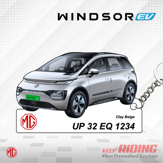 Windsor EV - Personalized MG Car Keychain - Wood, Acrylic, Metal Printed