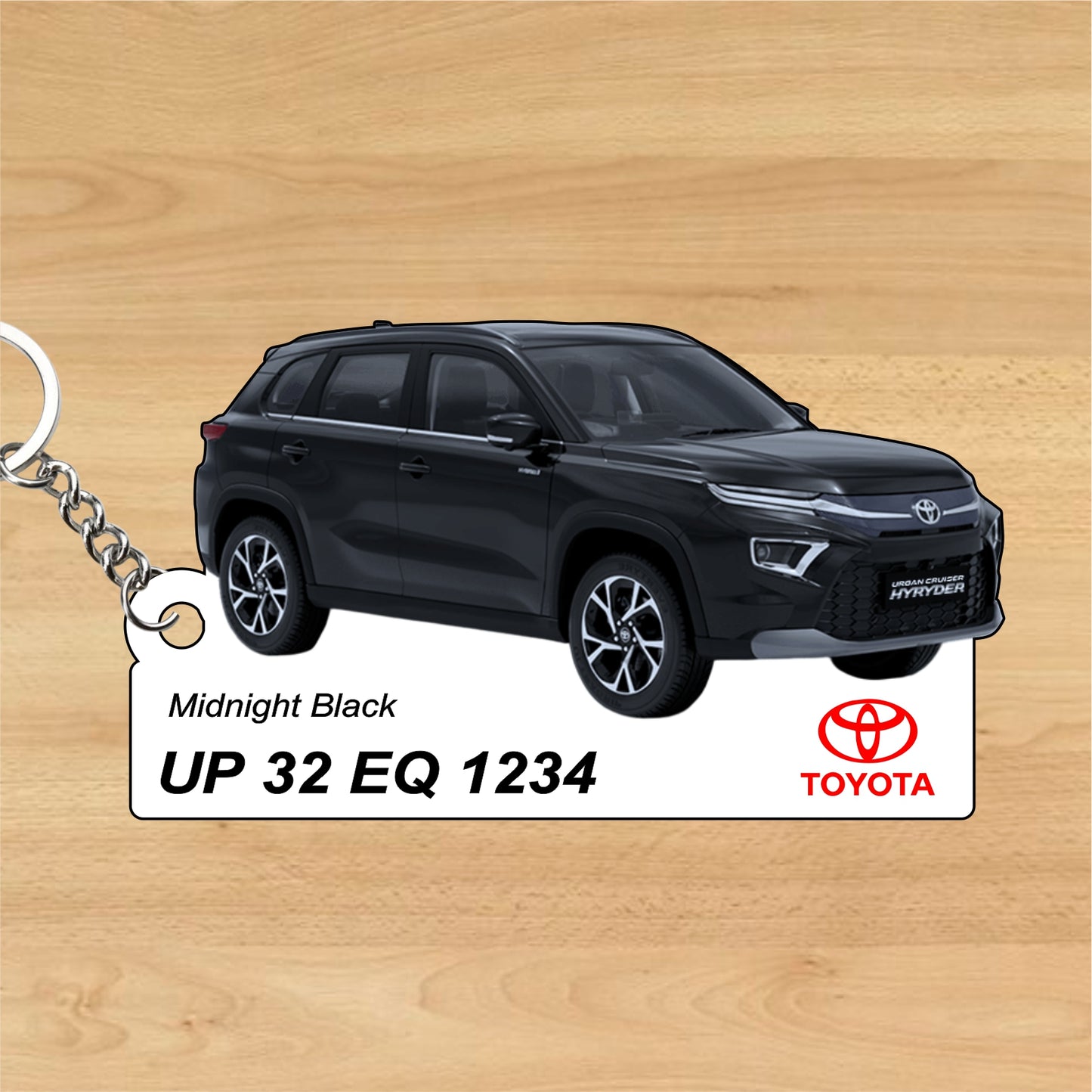 HYRYDER (Urban Cruiser) - Personalized Toyota Keychain - Wood, Acrylic, Metal Printed