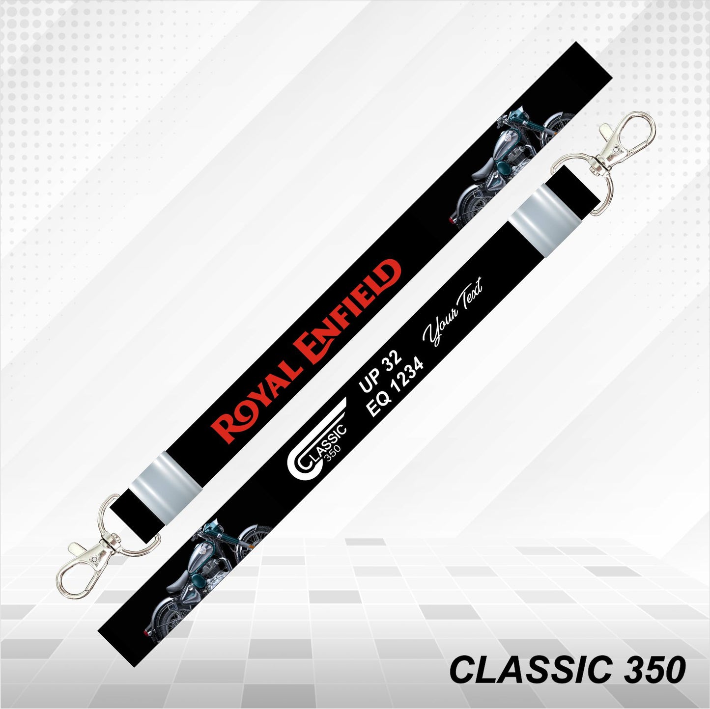 Classic 350 - 2024 - Personalized Printed Lanyard keychain Holder Multicolored (20mm)