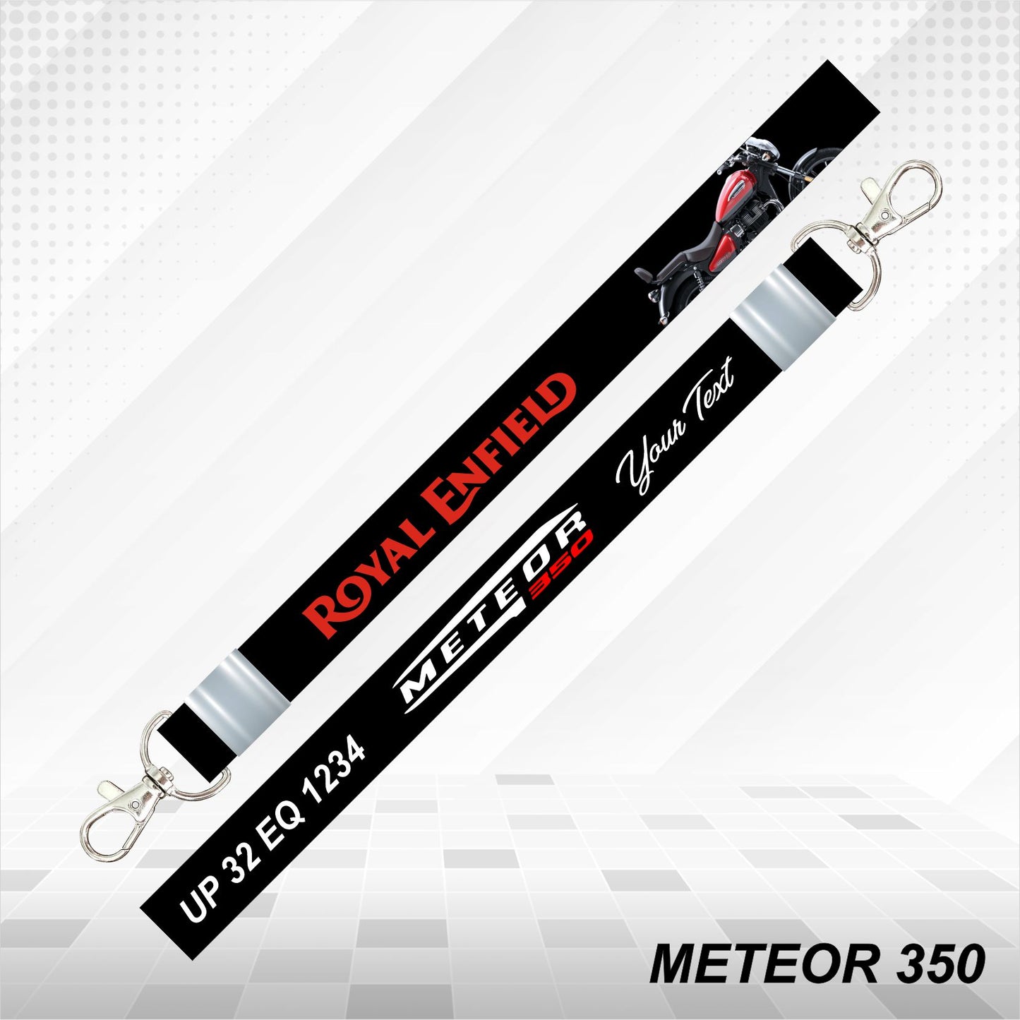 Meteor 350 - Personalized Printed Lanyard keychain Holder Multicolored (20mm)