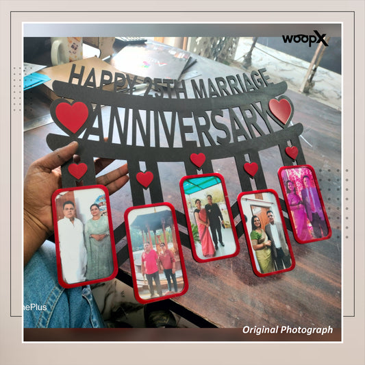 25th Anniversary Photo Frame - Personalized Wall Frame to Celebrate 25 Years of Love & Commitment