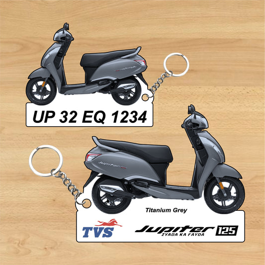 TVS Jupiter 125 - Personalized TVS Keychain - Wood, Acrylic, Metal Printed