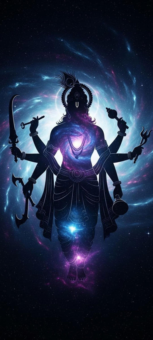 Cosmic Lord Vishnu Silhouette Acrylic Wall Art