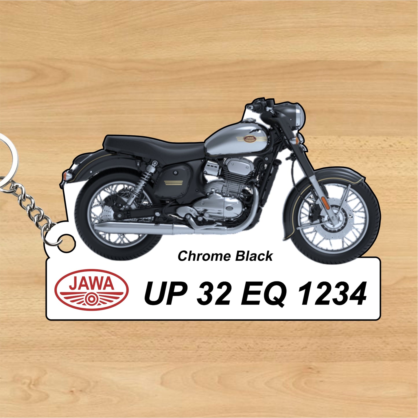 Jawa 350 - Personalized Jawa Keychain - Wood, Acrylic, Metal Printed