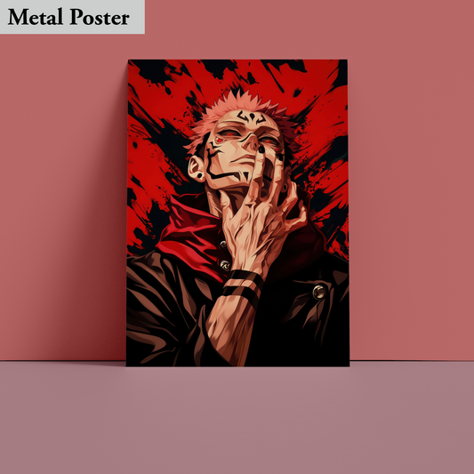 Metal Poster - Anime- Ryomen Sukuna Central Antagonist