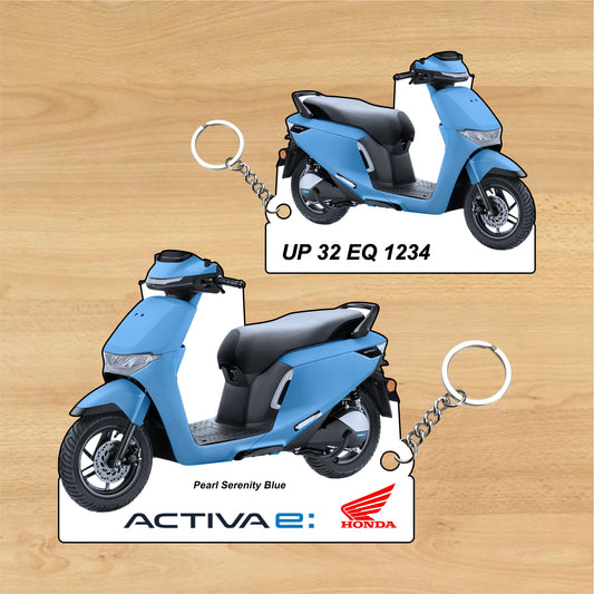 Activa E (Electric)  - Personalized Honda Keychain - Wood, Acrylic, Metal Printed