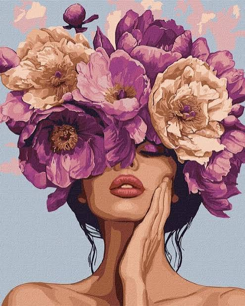 Floral Woman Portrait Acrylic Wall Art