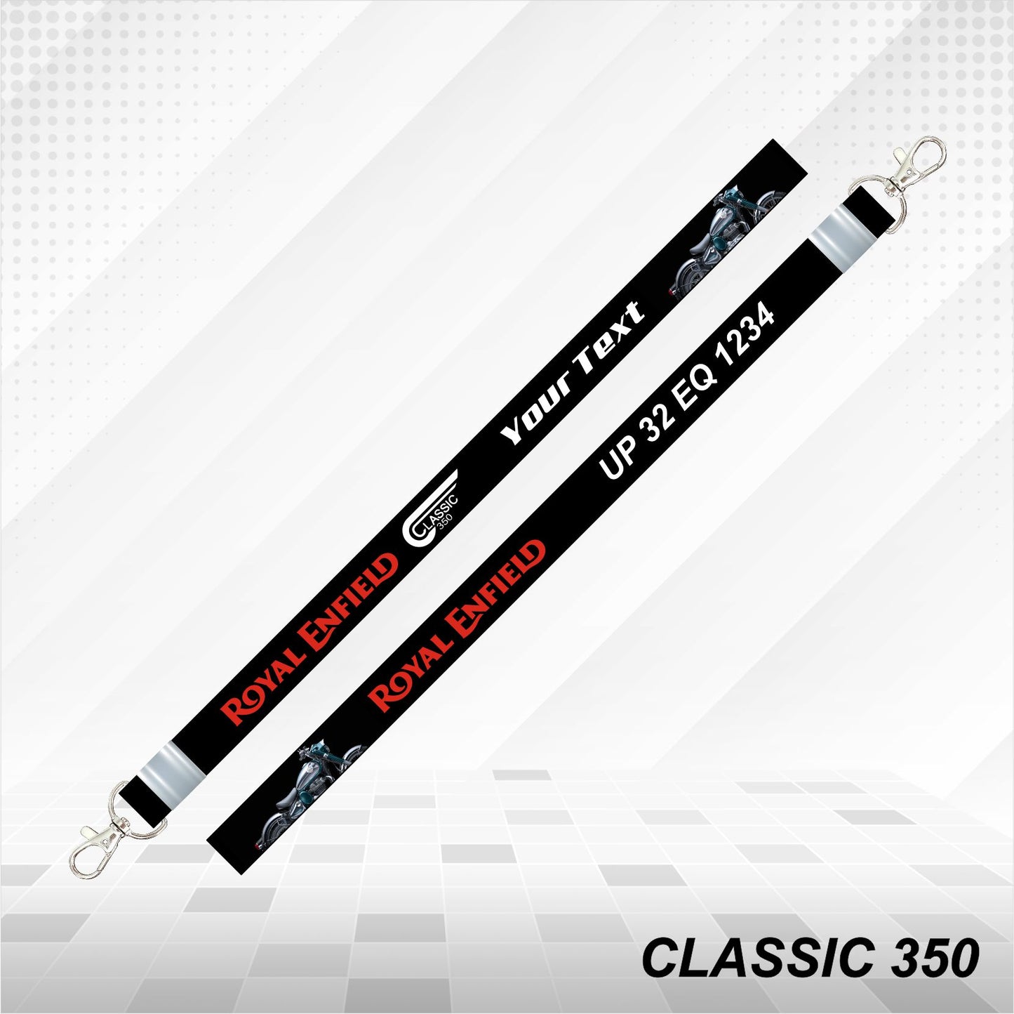 Classic 350 - 2024 - Personalized Printed Lanyard keychain Holder Multicolored (20mm)
