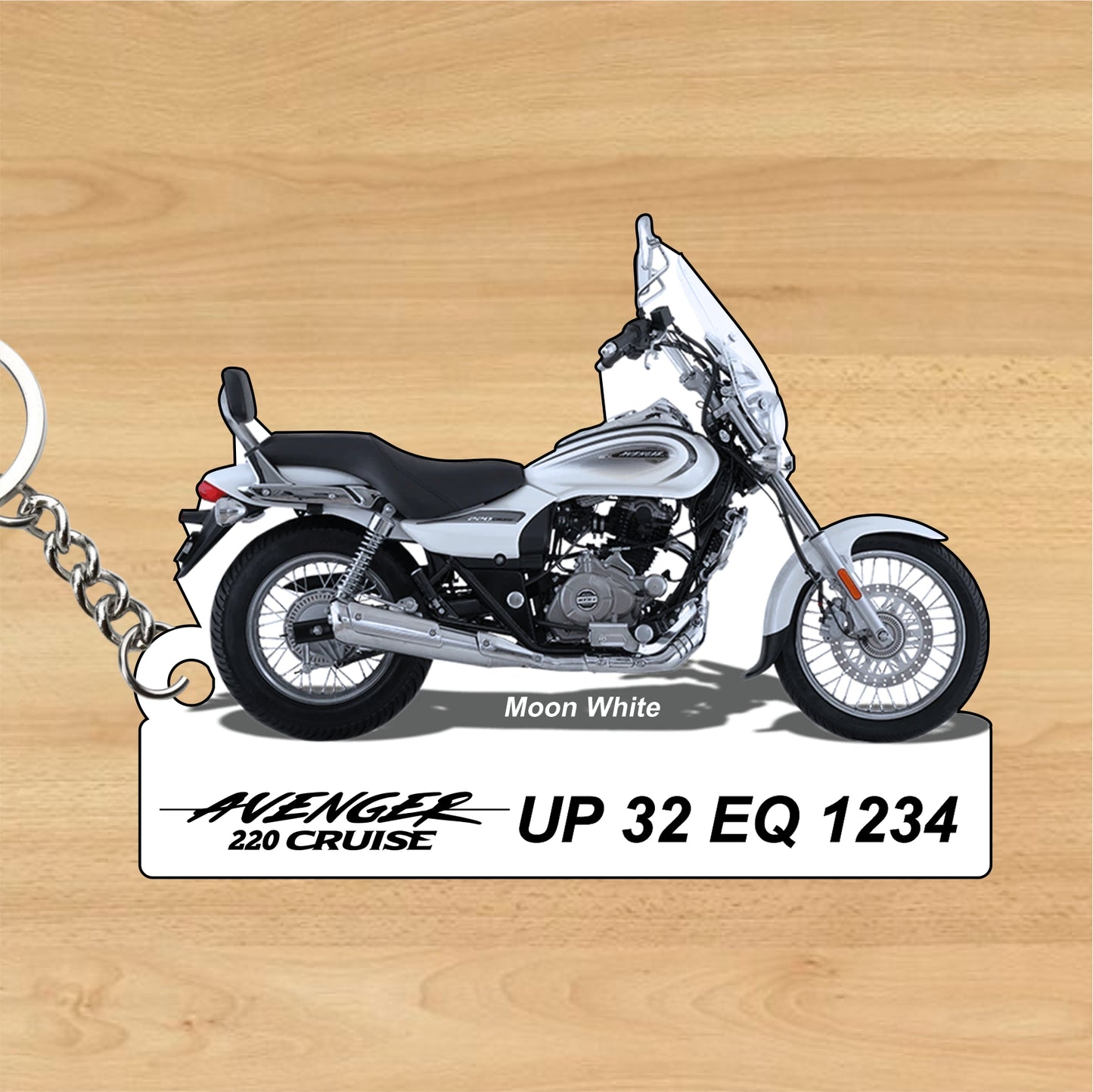 Avenger 220 Cruise - Personalized Bajaj Keychain - Wood, Acrylic, Metal Printed