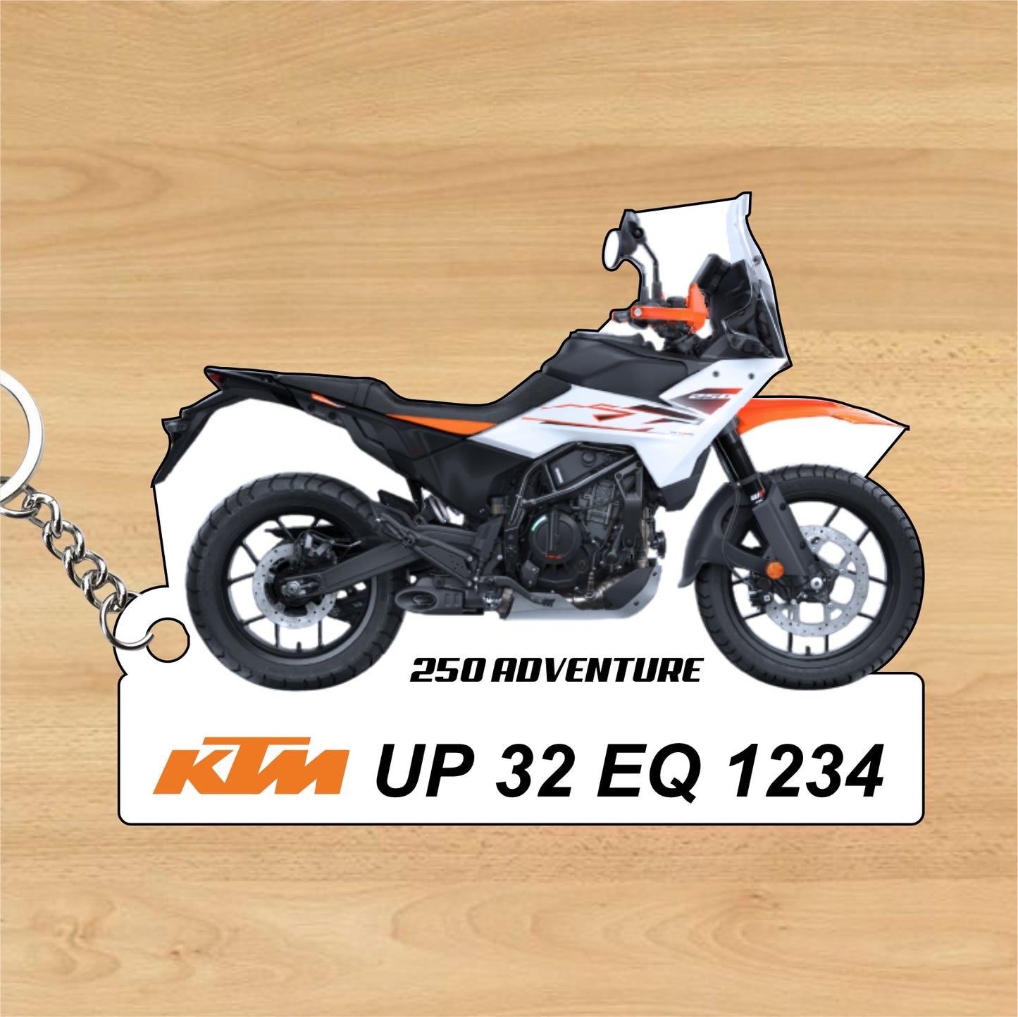 KTM 250 ADVENTURE - Personalized KTM Keychain - Wood, Acrylic, Metal Printed
