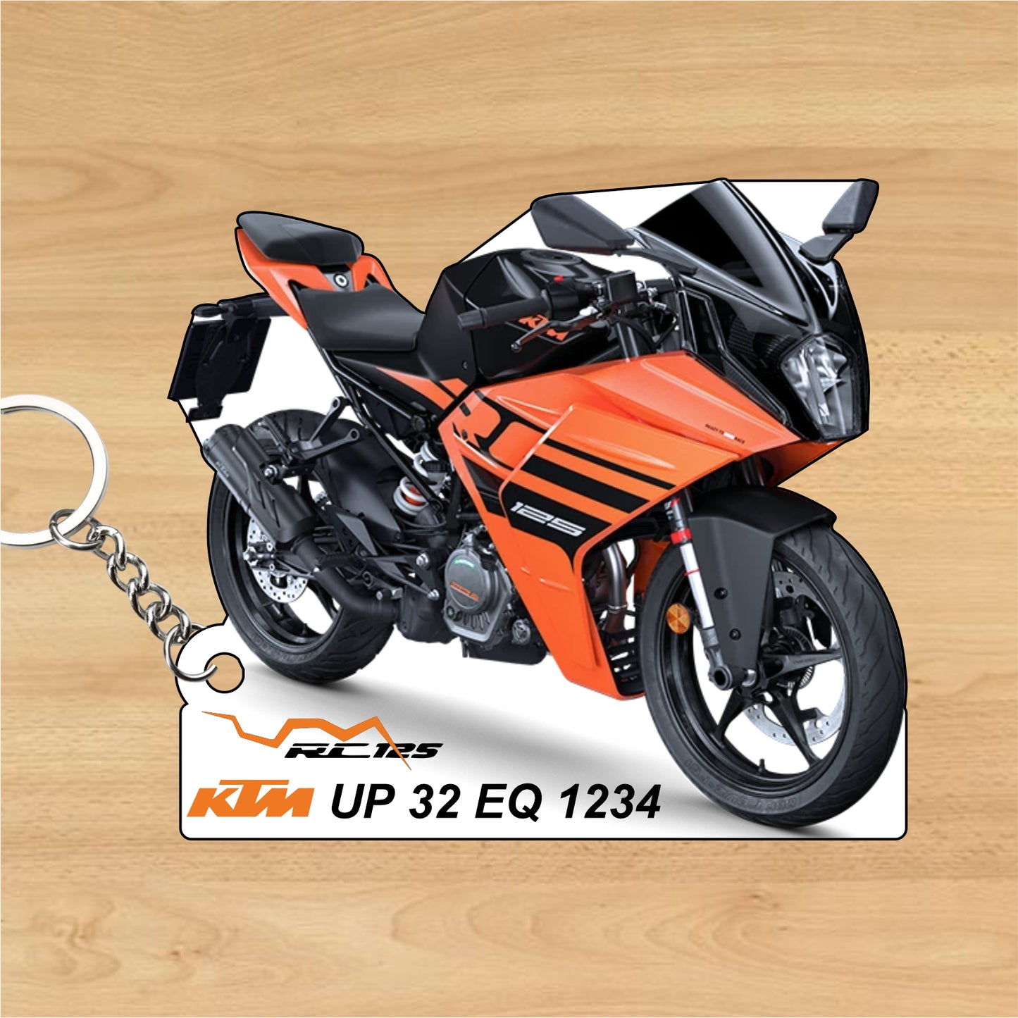 KTM RC 125 - Personalized KTM Keychain - Wood, Acrylic, Metal Printed