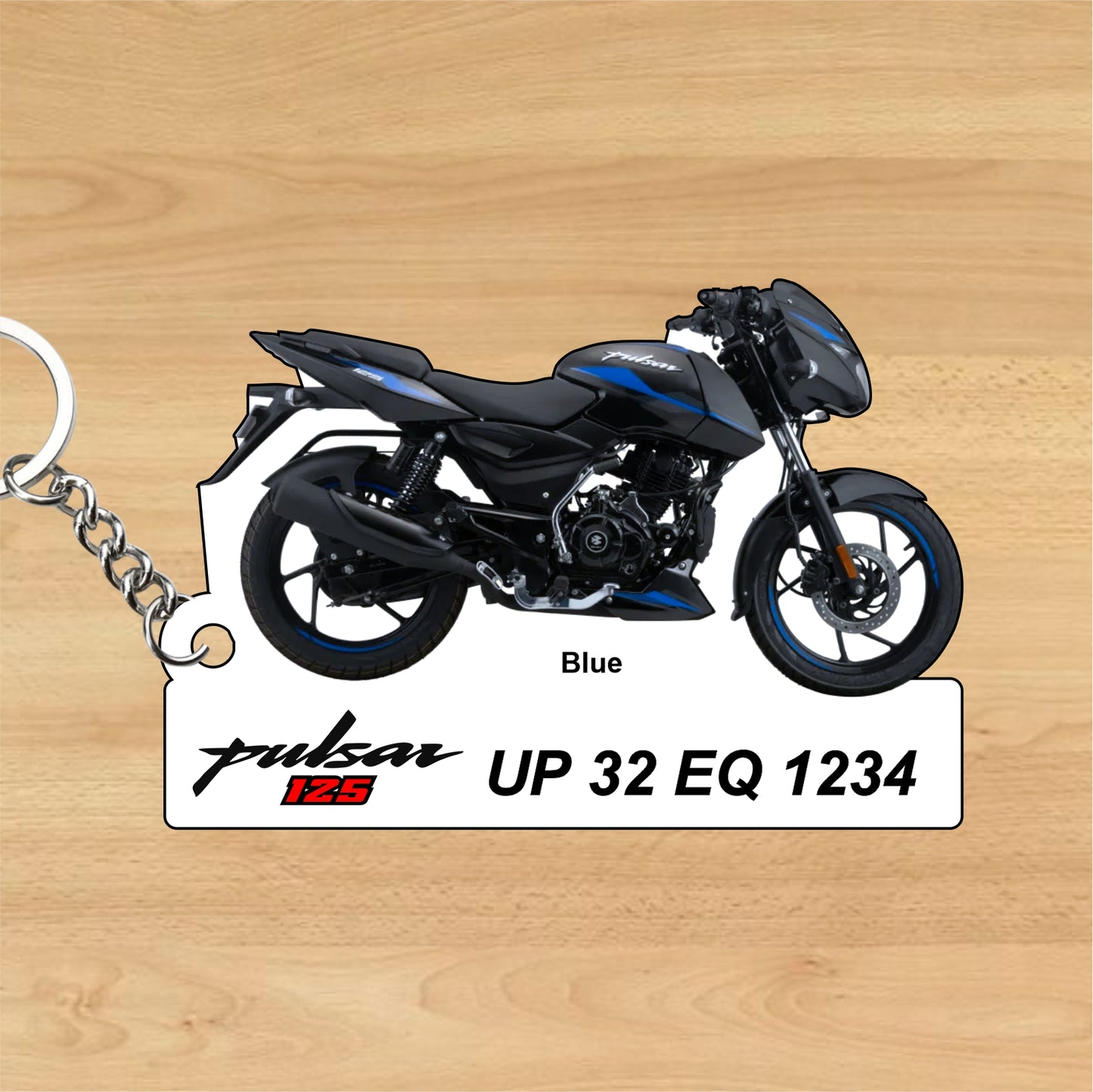 Pulsar 125 - Personalized Bajaj Keychain - Wood, Acrylic, Metal Printed