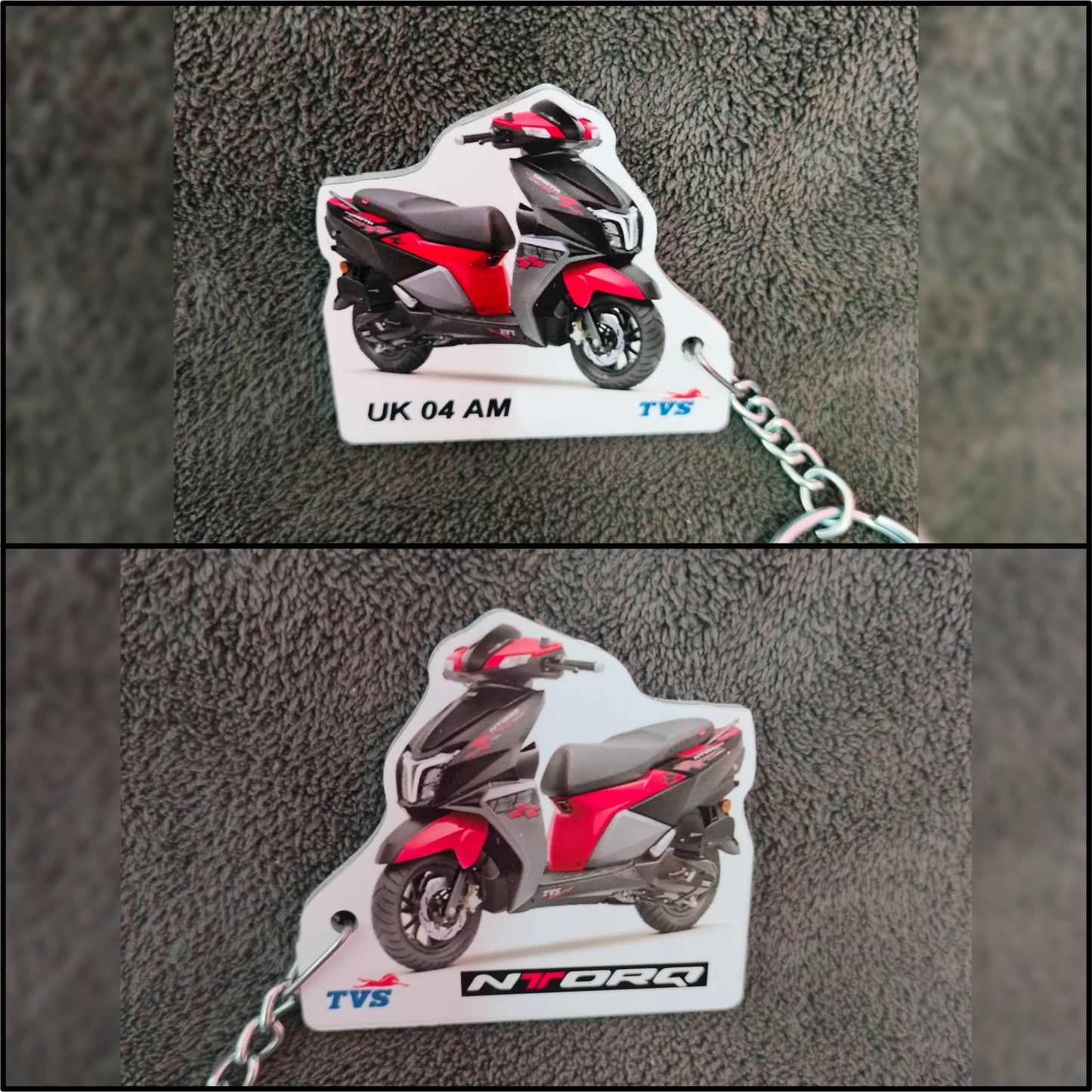 TVS Ntorq - Personalized TVS Keychain - Wood, Acrylic, Metal Printed
