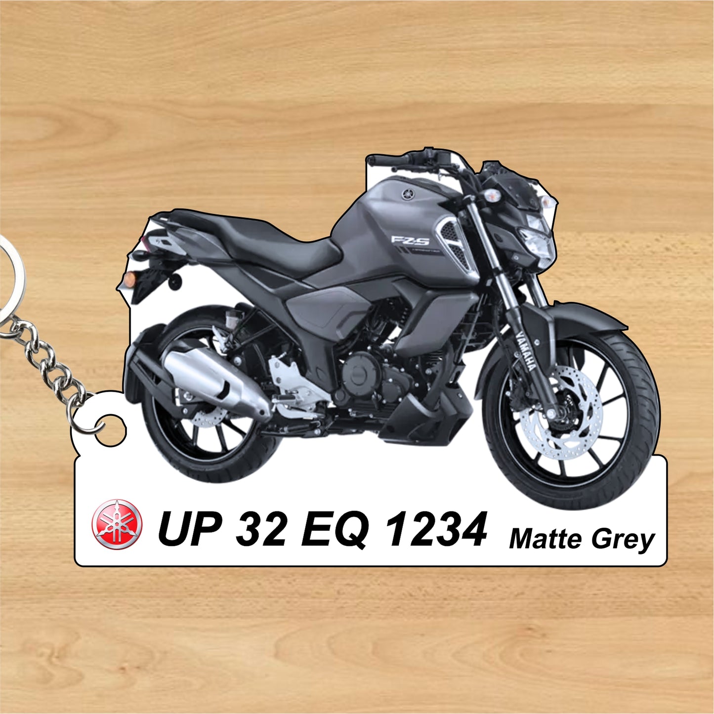 FZ-S Fi Ver 3.0 - Personalized Yamaha Keychain - Wood, Acrylic, Metal Printed