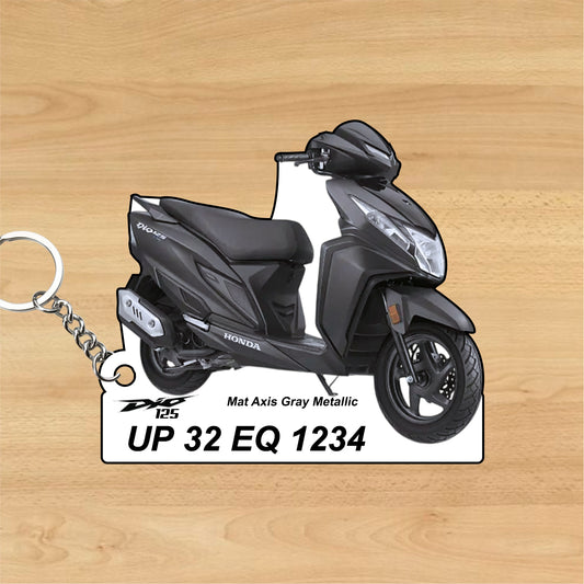 Dio 125 - Personalized Honda Keychain - Wood, Acrylic, Metal Printed