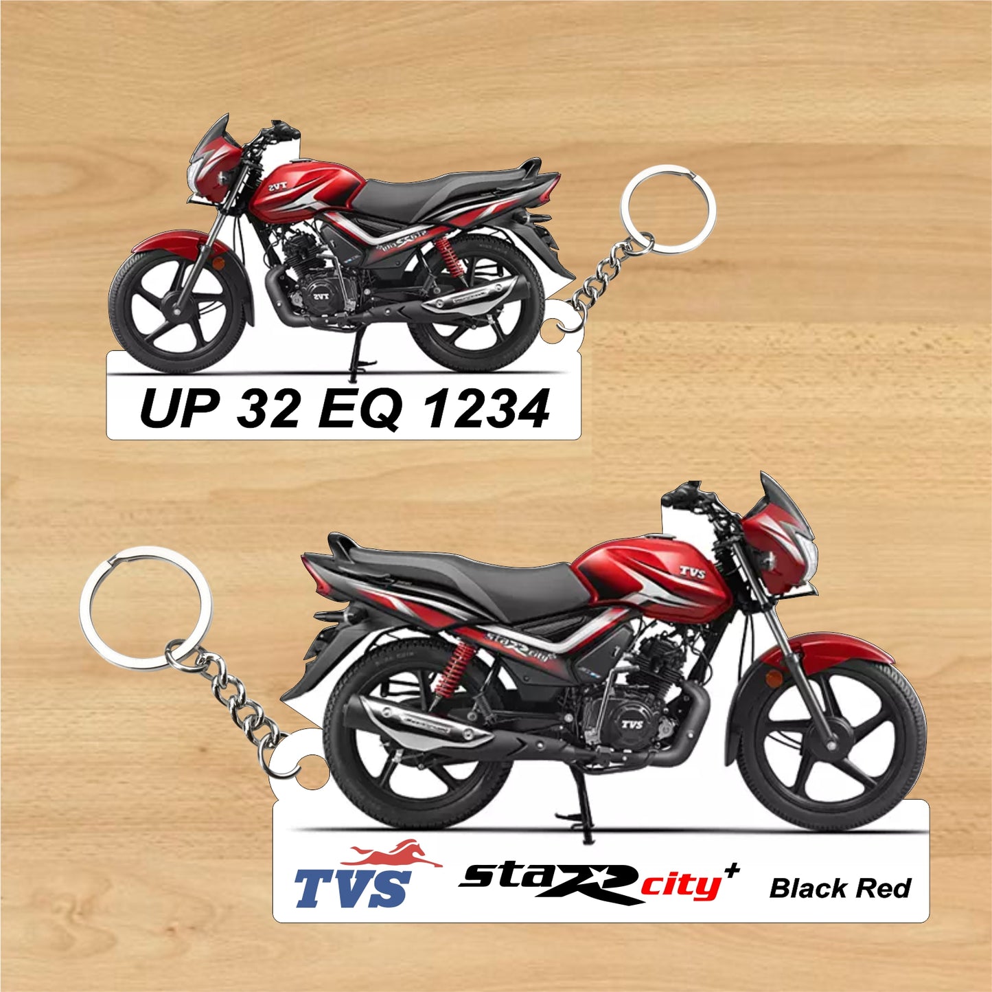 TVS Star City Plus - Personalized Two-Sided Sublimation Keychain