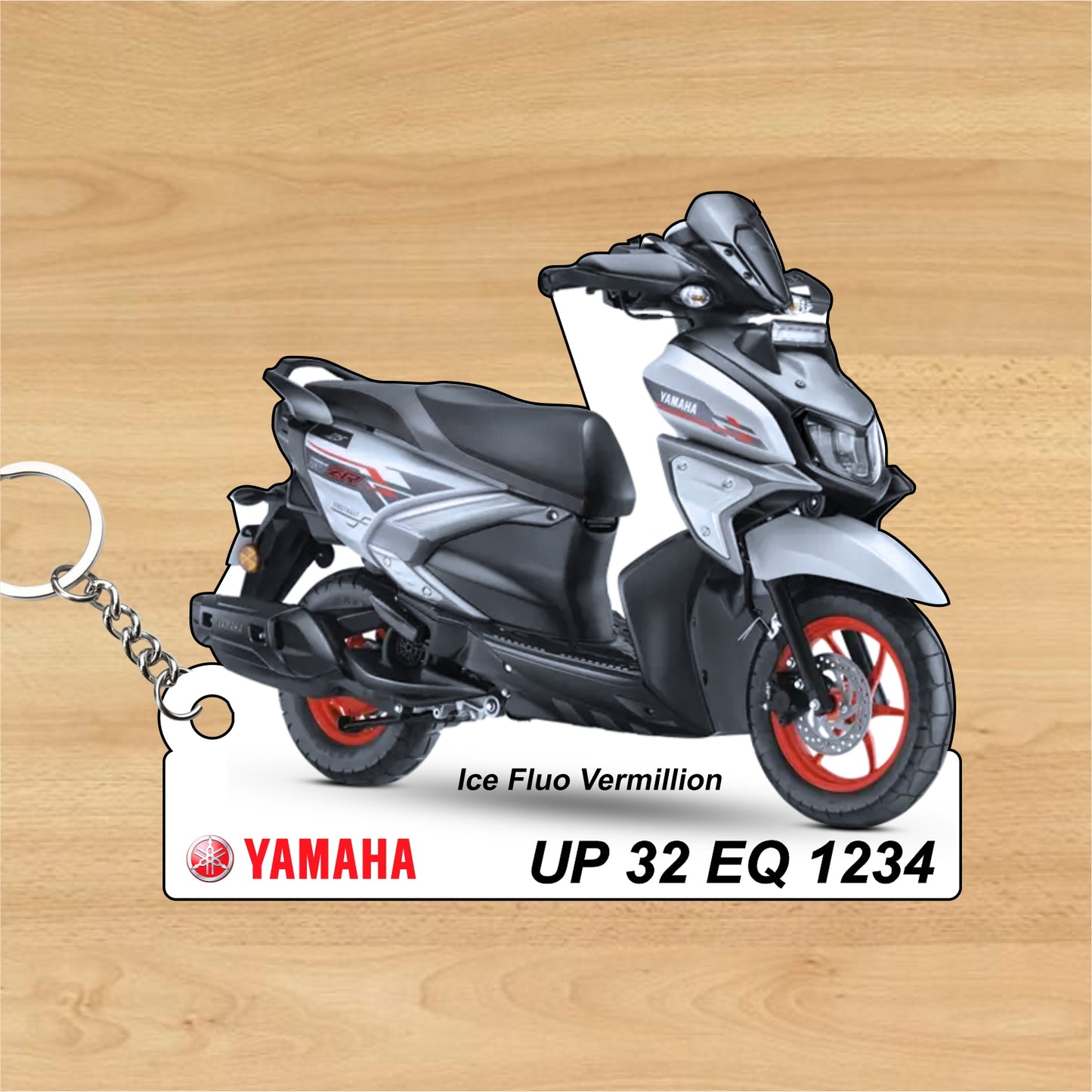 RayZR Street Rally 125 Fi - Personalized Yamaha Keychain - Wood, Acrylic, Metal Printed