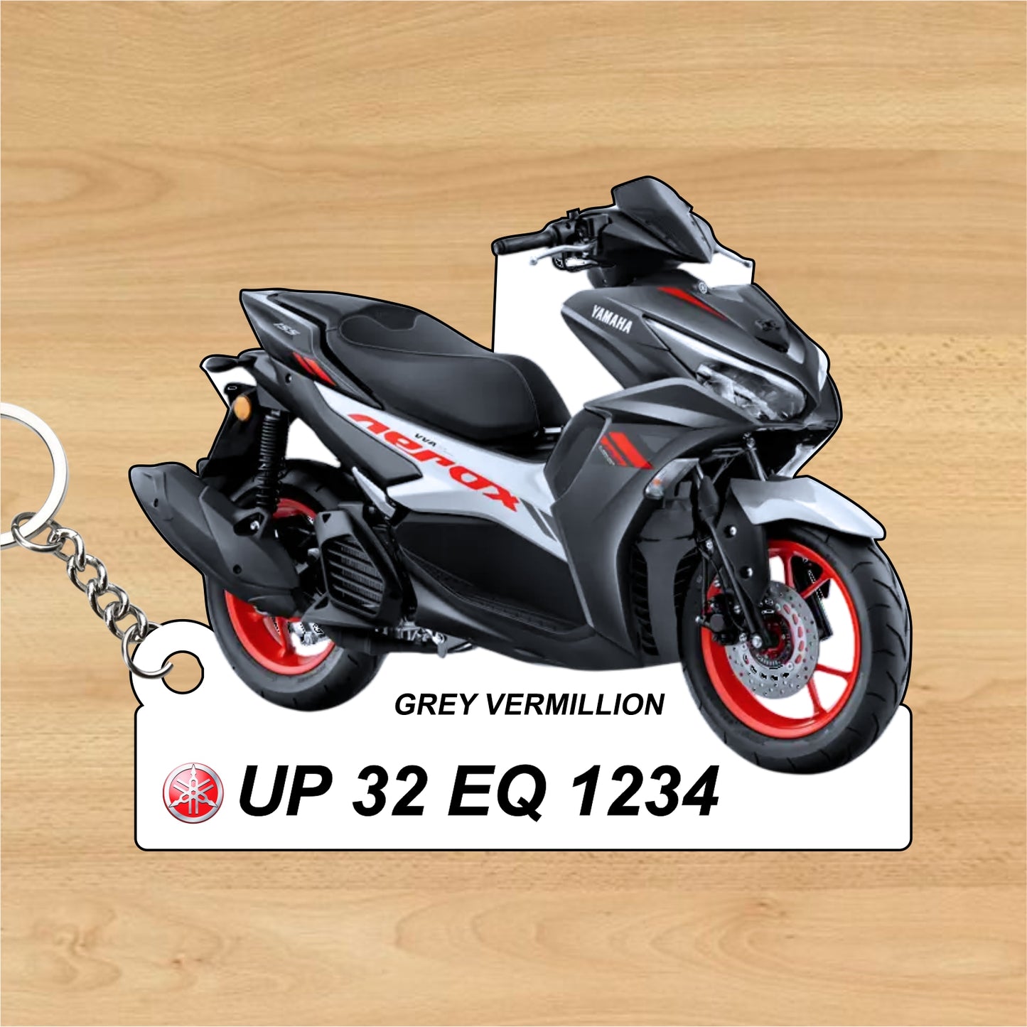 Aerox 155 - Personalized Yamaha Keychain - Wood, Acrylic, Metal Printed