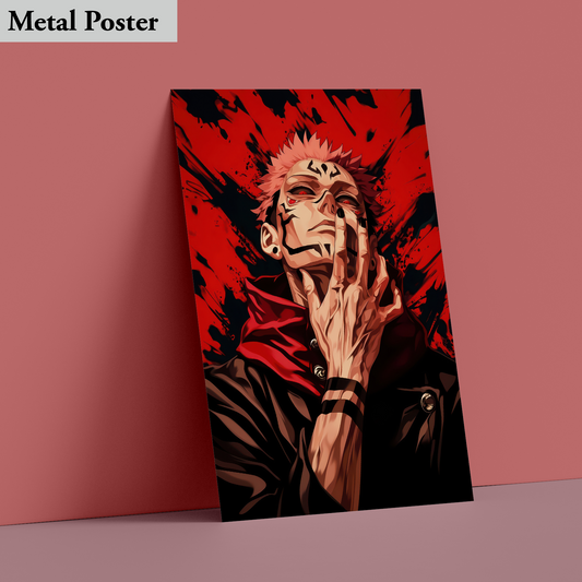 Metal Poster - Anime- Ryomen Sukuna Central Antagonist
