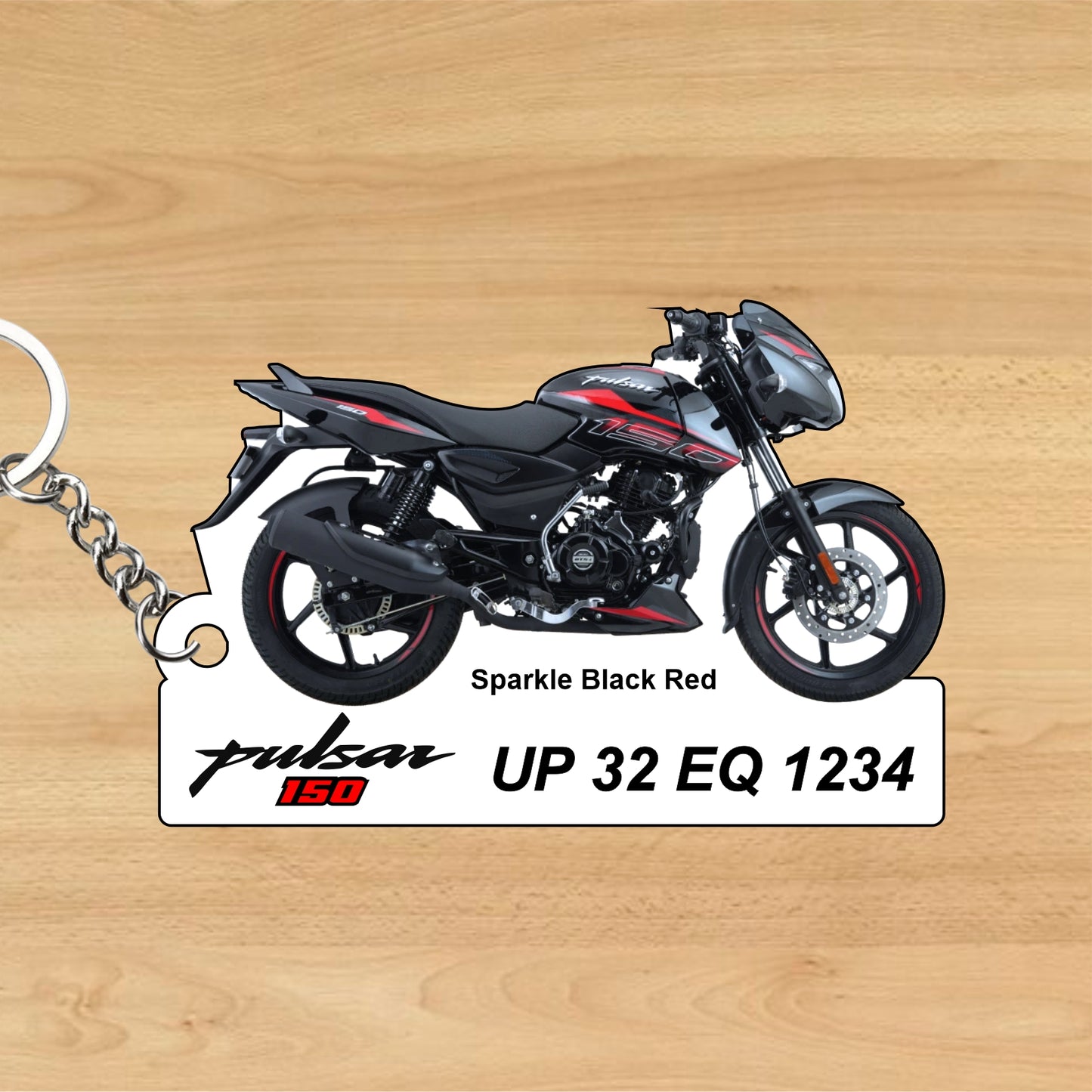 Pulsar 150 - Personalized Bajaj Keychain - Wood, Acrylic, Metal Printed