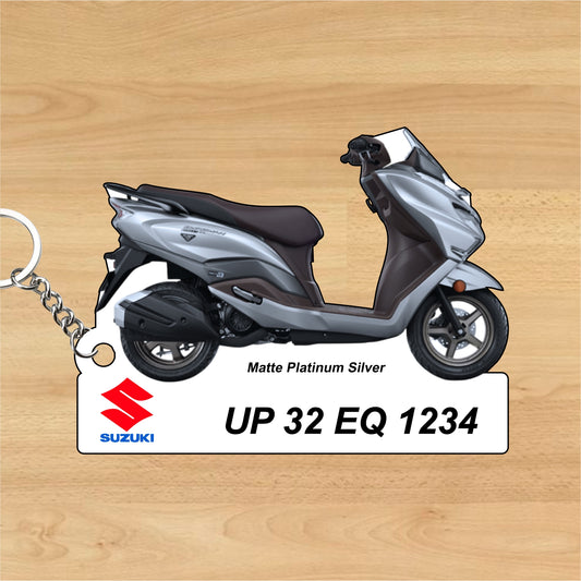 Burgman Street EX - Personalized Suzuki Keychain - Wood, Acrylic, Metal Printed