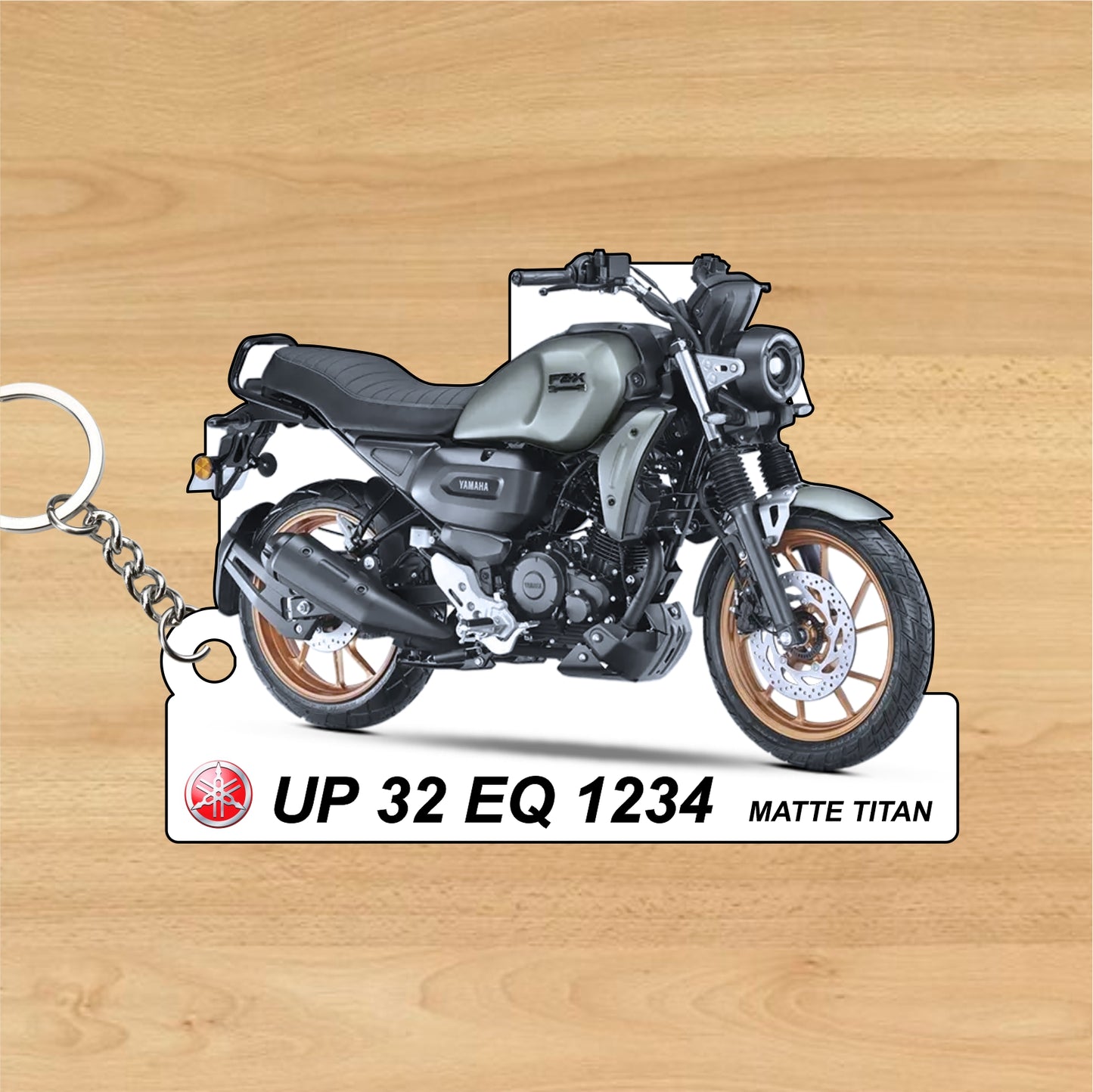 FZ-X - Personalized Yamaha Keychain - Wood, Acrylic, Metal Printed