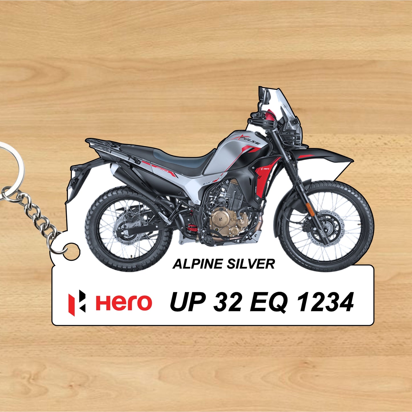 Hero XPULSE 210 - Personalized Hero Keychain - Wood, Acrylic, Metal Printed