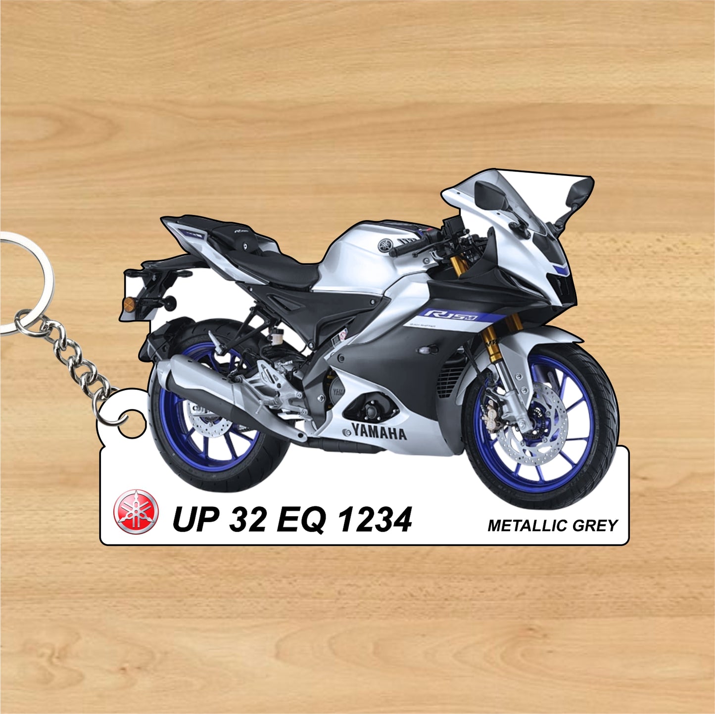 R15M - Personalized Yamaha Keychain - Wood, Acrylic, Metal Printed