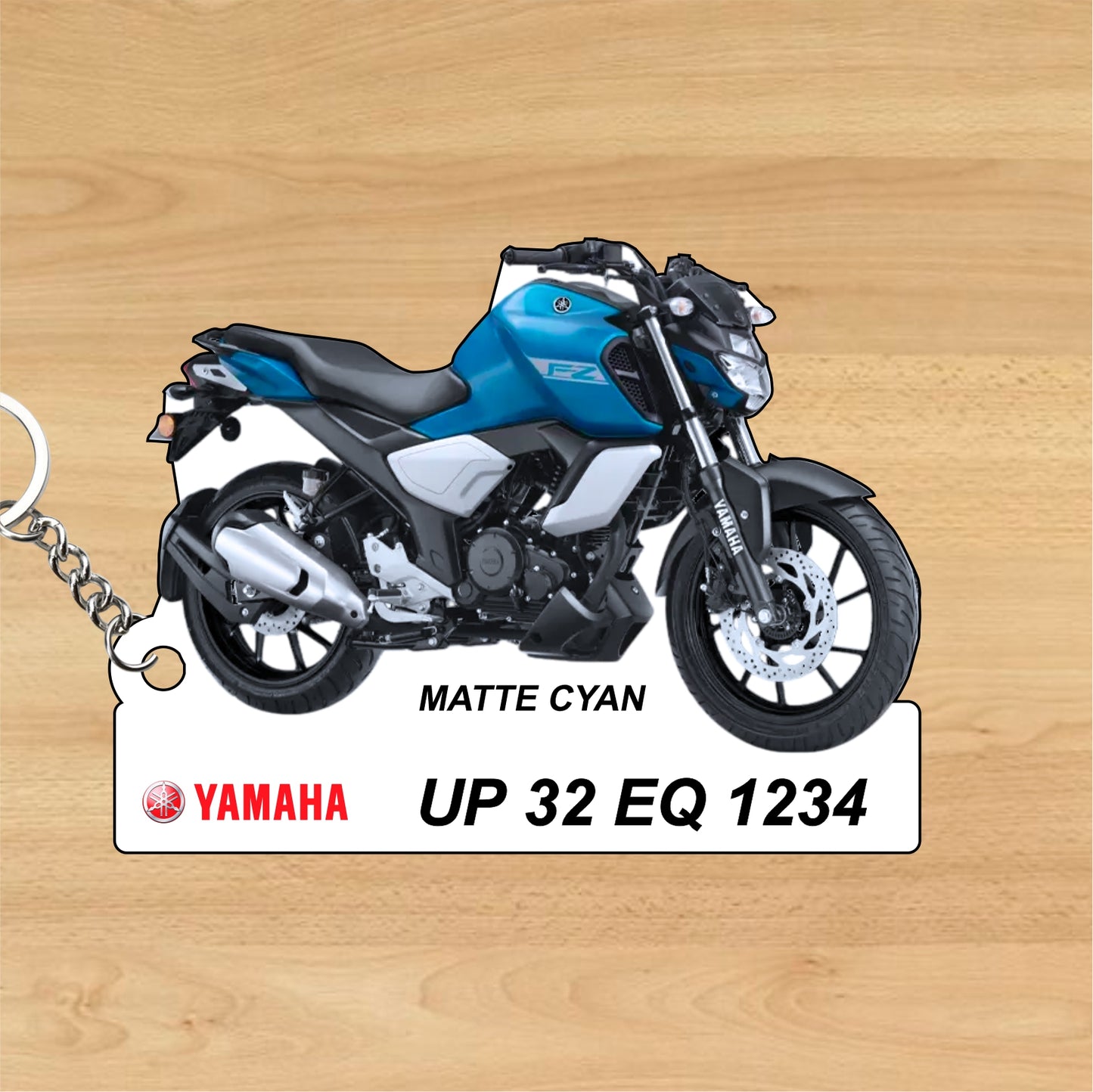 FZ-Fi Version 3.0 - Personalized Yamaha Keychain - Wood, Acrylic, Metal Printed