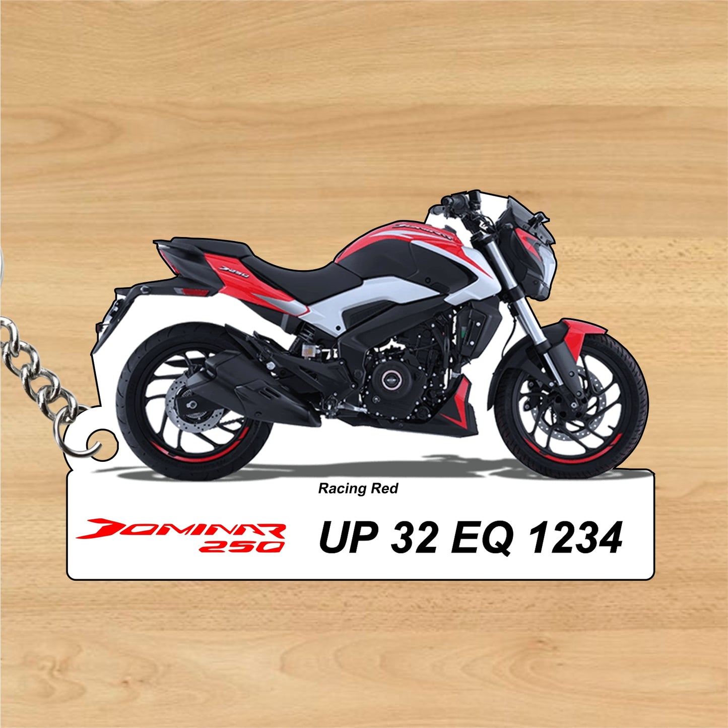 Dominar 250 - Personalized Bajaj Keychain - Wood, Acrylic, Metal Printed