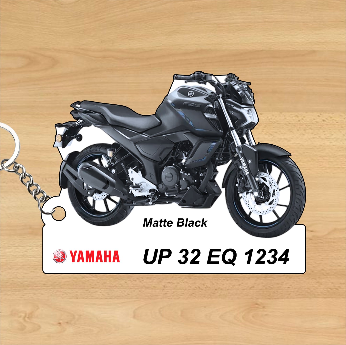 FZ-S Fi - Personalized Yamaha Keychain - Wood, Acrylic, Metal Printed