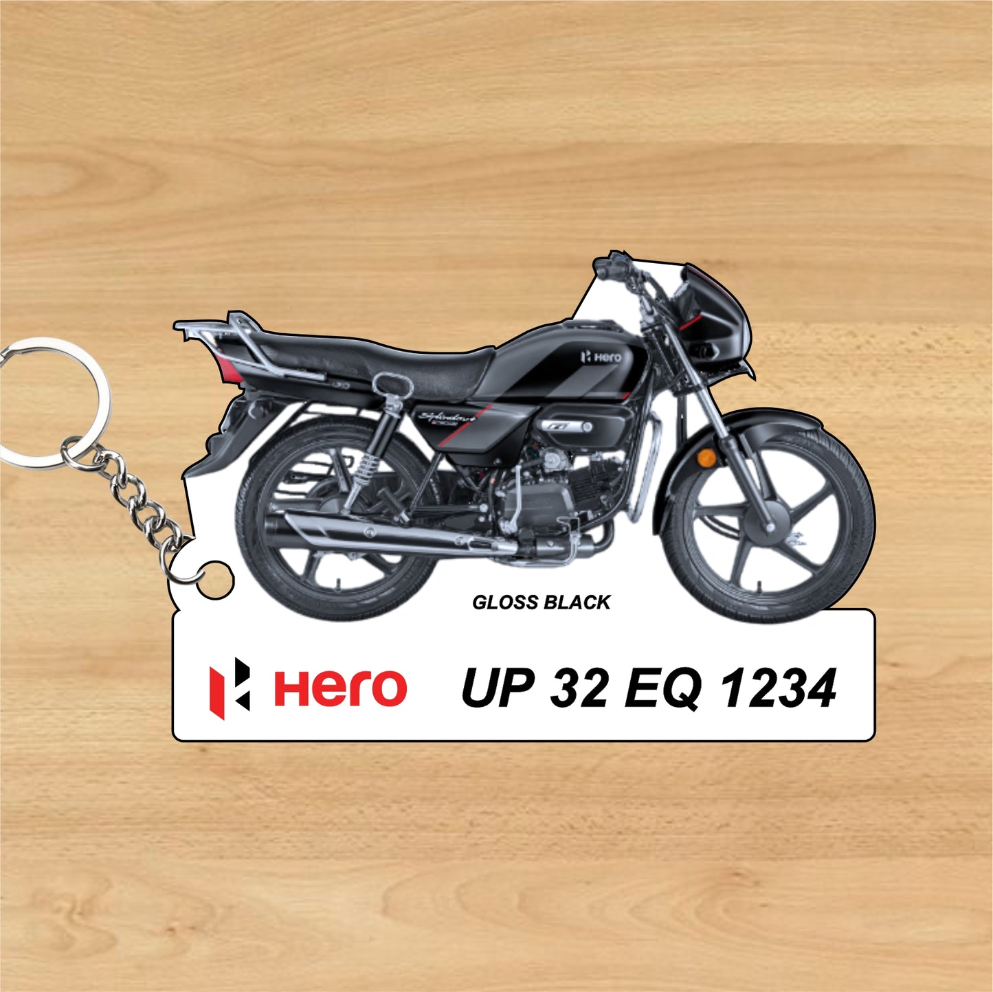Hero Splendor+ Xtec 2.0 - Personalized Hero Keychain - Wood, Acrylic, Metal Printed