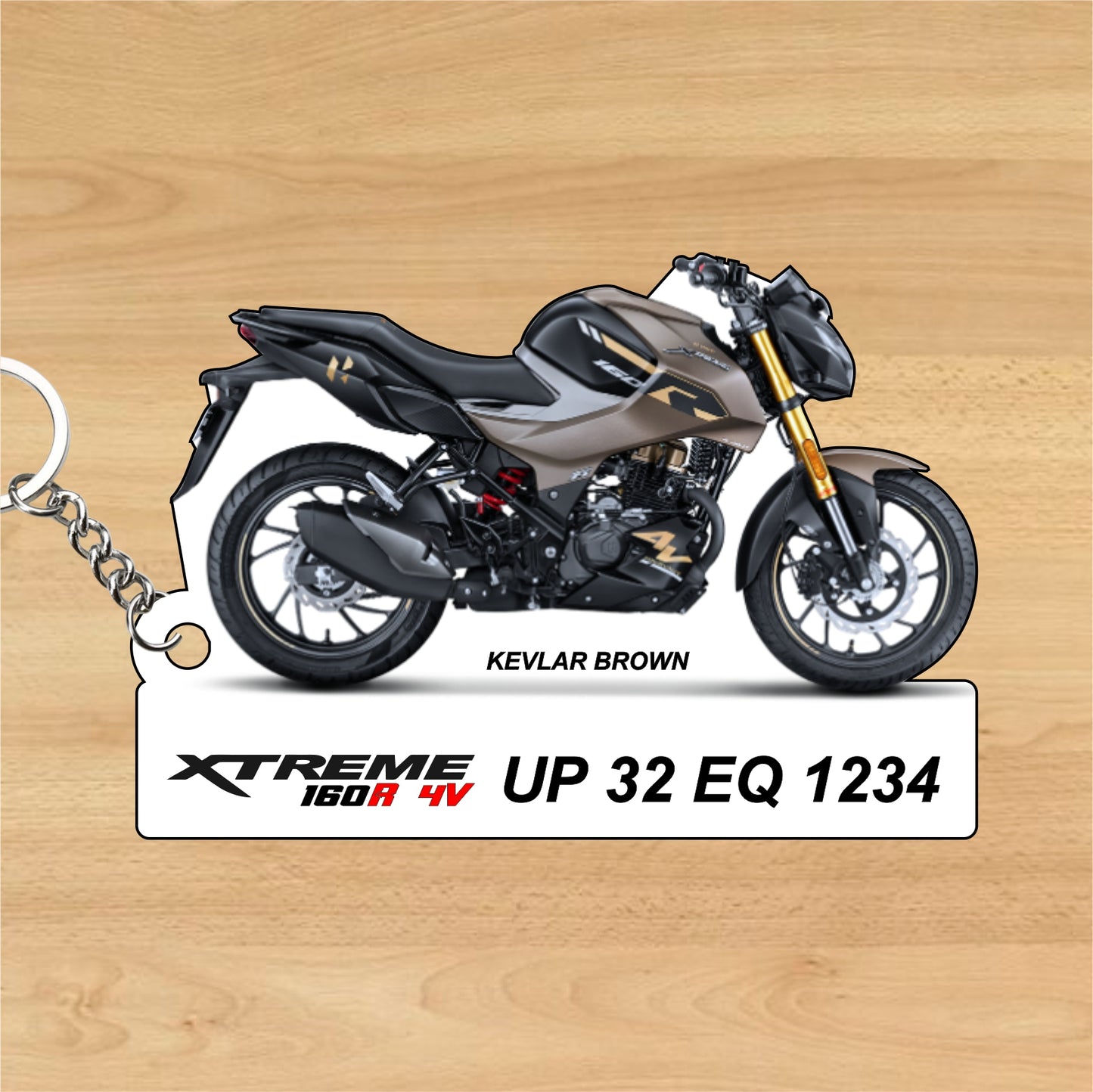 Hero Xtreme 160R 4V - Personalized Hero Keychain - Wood, Acrylic, Metal Printed