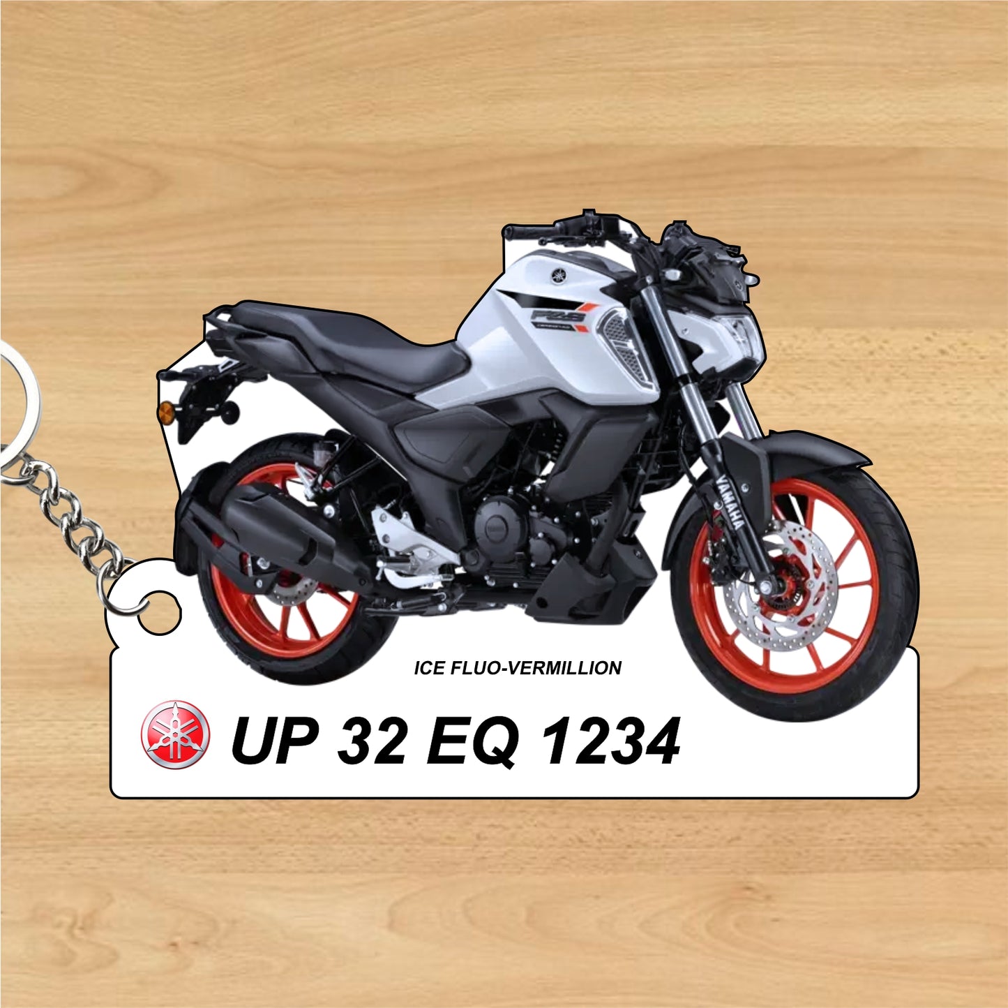 FZ-S Fi Ver 4.0 DLX - Personalized Yamaha Keychain - Wood, Acrylic, Metal Printed
