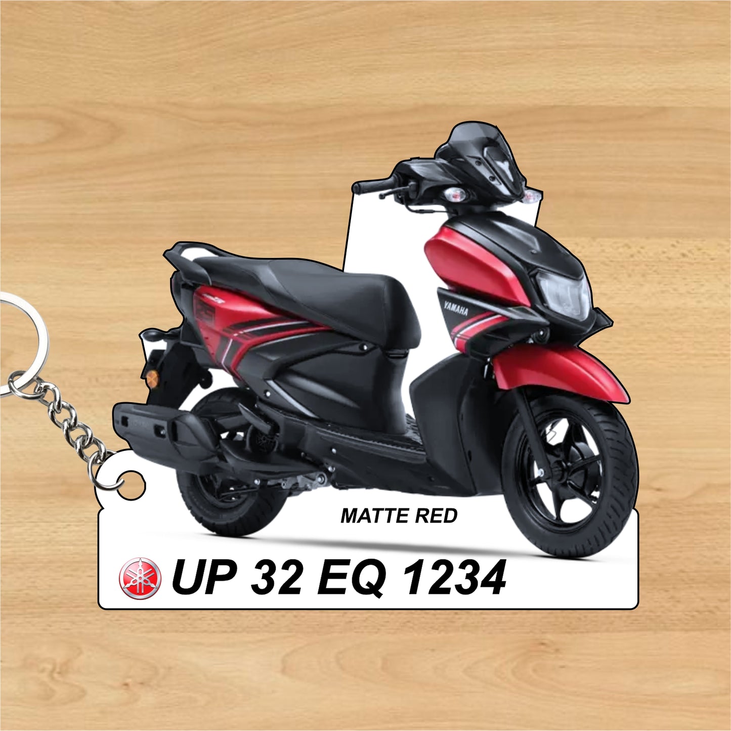 RayZR 125 Fi - Personalized Yamaha Keychain - Wood, Acrylic, Metal Printed