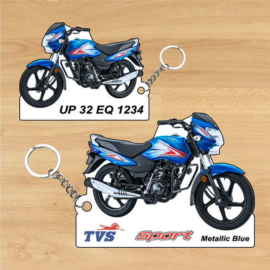 TVS Sport - Personalized TVS Keychain - Wood, Acrylic, Metal Printed