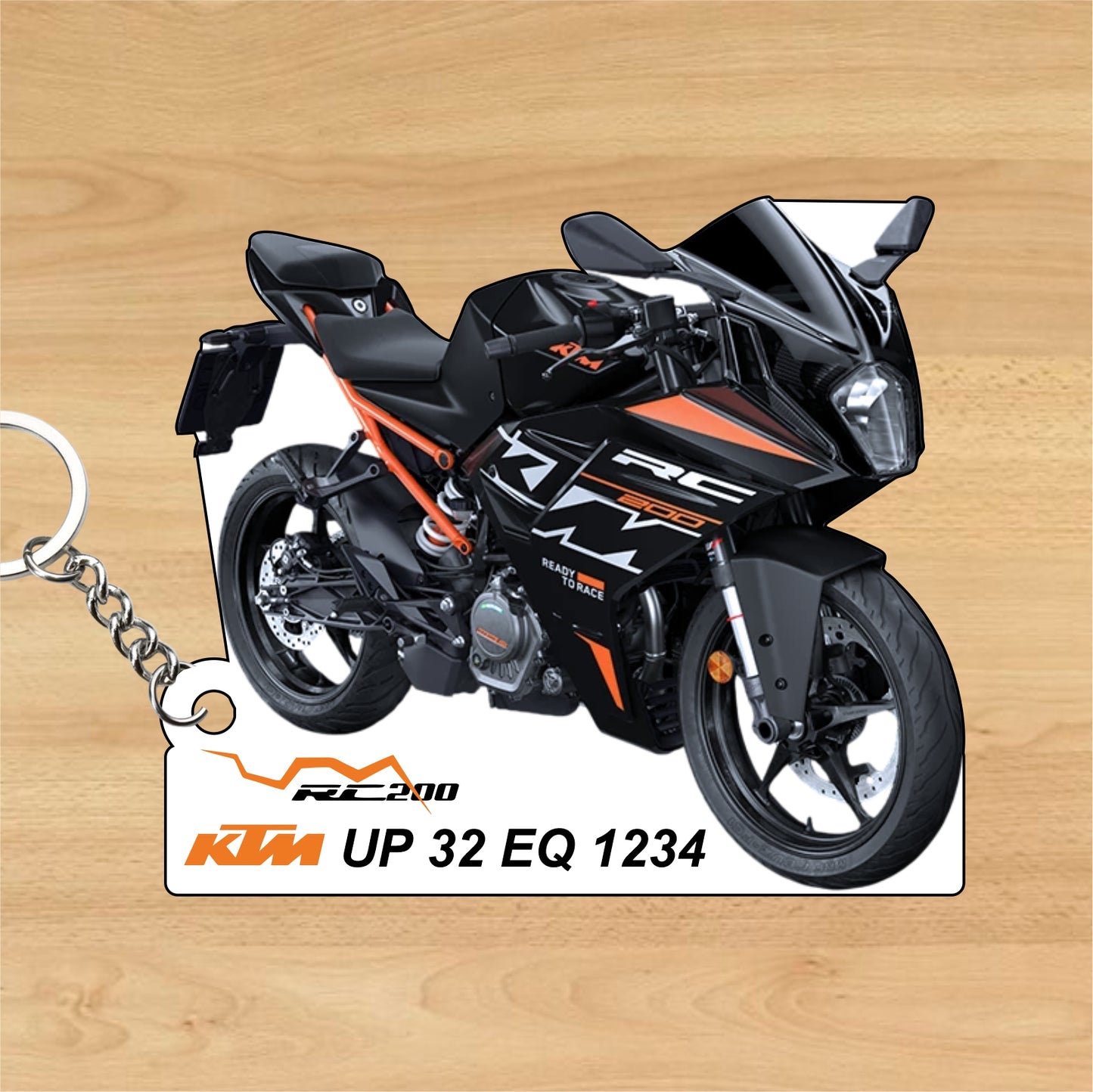 KTM RC 200 - Personalized KTM Keychain - Wood, Acrylic, Metal Printed