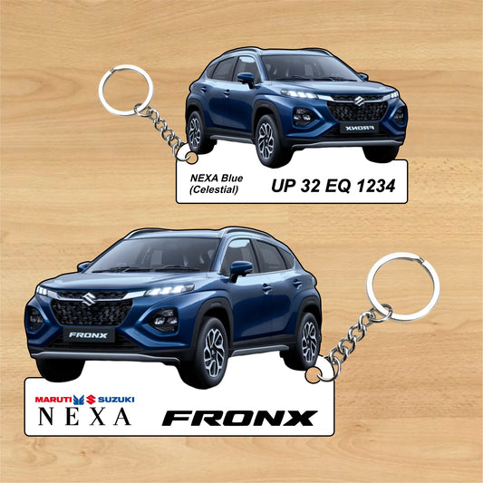 Fronx - Personalized  Maruti Suzuki Nexa Keychain - Wood, Acrylic, Metal Printed