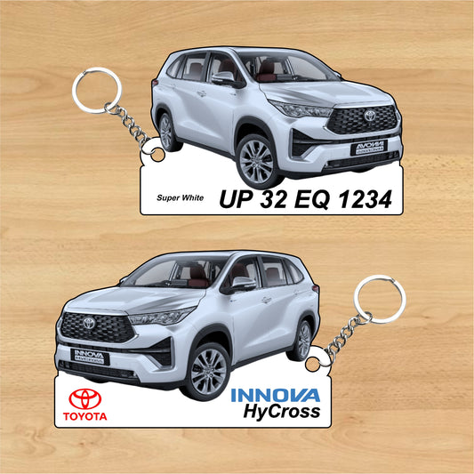 Innova HyCross - Personalized Toyota Keychain - Wood, Acrylic, Metal Printed
