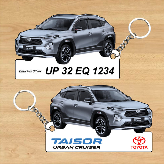 Taisor (Urban Cruiser) - Personalized Toyota Keychain - Wood, Acrylic, Metal Printed