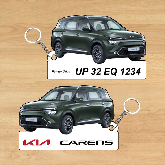 Carens - Personalized Kia Car Keychain - Wood, Acrylic, Metal Printed