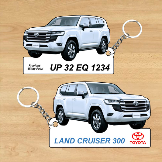 Land Cruiser 300 - Personalized Toyota Keychain - Wood, Acrylic, Metal Printed