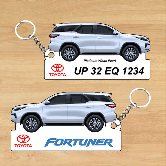 Fortuner - Personalized Toyota Keychain - Wood, Acrylic, Metal Printed