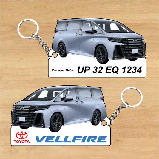 Vellfire - Personalized Toyota Keychain - Wood, Acrylic, Metal Printed