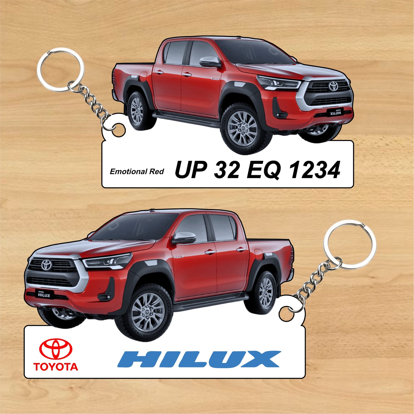 Hilux - Personalized Toyota Keychain - Wood, Acrylic, Metal Printed