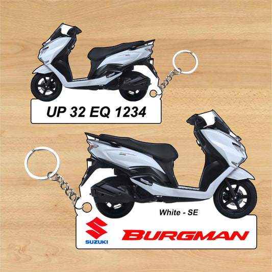 Burgman Street - Personalized Suzuki Keychain - Wood, Acrylic, Metal Printed